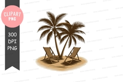 Tropical beach scene clipart png Product Image 1