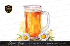 Beer mug with flowers clipart png Product Image 1