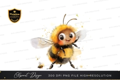 Cheerful bee clipart png Product Image 1