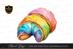 Rainbow croissant clipart png Product Image 1