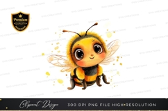 Cute cartoon bee clipart png Product Image 1