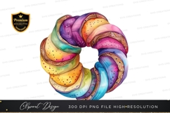 Rainbow bagel clipart png Product Image 1