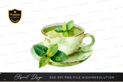 Green tea cup with mint leaves Product Image 1