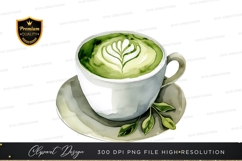Green tea latte clipart png Product Image 1