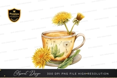 Teacup with dandelions clipart png Product Image 1