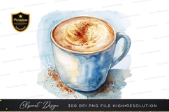 Delicious cappuccino in a blue mug Product Image 1