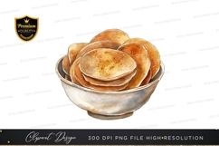 Bowl of papadums clipart png Product Image 1