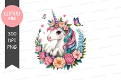 Magical unicorn with floral crown Product Image 1