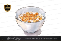 Breakfast cereal in bowl clipart png Product Image 1