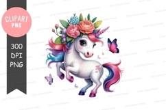 Magical unicorn with floral crown Product Image 1