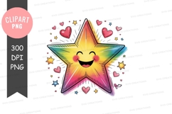 Happy star clipart png Product Image 1
