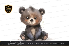 Cute cartoon bear clipart png Product Image 1