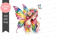 Rainbow fairy with butterfly Product Image 1