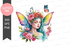Enchanted fairy with colorful wings Product Image 1