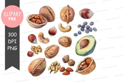 Assorted nuts and berries clipart png Product Image 1