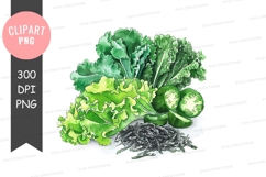 Fresh green leafy vegetables clipart png Product Image 1
