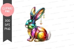 Colorful rabbit clipart png Product Image 1