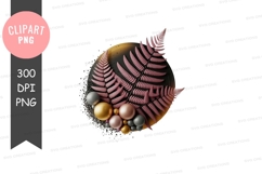 Abstract ferns and orbs clipart png Product Image 1