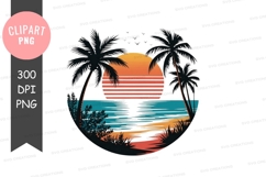 Tropical sunset clipart png Product Image 1