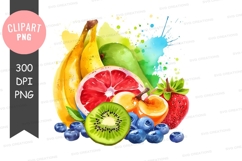Vibrant fruit collection clipart png Product Image 1