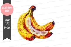 Ripe bananas clipart png Product Image 1