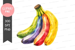 Colorful bananas clipart png Product Image 1