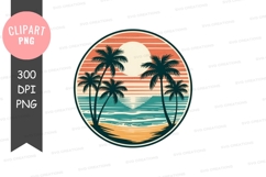 Tropical sunset clipart png Product Image 1