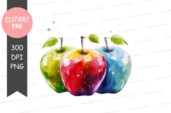 Colorful apples clipart png Product Image 1