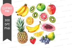 Assorted fruits clipart png Product Image 1