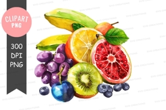 Vibrant fruit collection clipart png Product Image 1