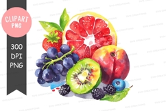 Assorted fruits clipart png Product Image 1