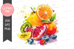 Vibrant fruit collection clipart png Product Image 1