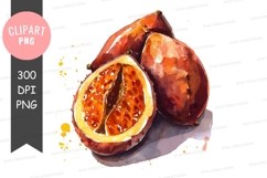 Watercolor passion fruit clipart png Product Image 1