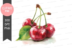 Juicy cherries clipart png Product Image 1