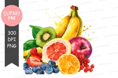 Vibrant fruit collection clipart png Product Image 1