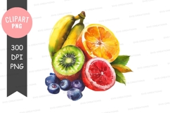 Vibrant assorted fruits clipart png Product Image 1
