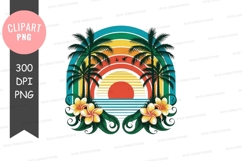 Tropical sunset clipart png Product Image 1