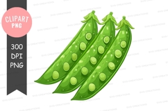 Three green peas clipart png Product Image 1