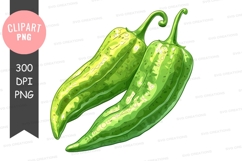 Green bell peppers clipart png Product Image 1