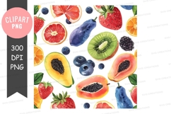 Vibrant fruit pattern clipart png Product Image 1