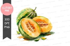 Fresh cantaloupe clipart png Product Image 1