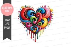 Colorful heart clipart png Product Image 1