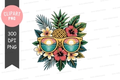 Tropical pineapple sunglasses clipart png Product Image 1