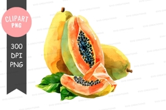 Ripe papaya clipart png Product Image 1