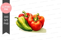 Colorful bell peppers clipart png Product Image 1