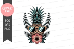 Cool pineapple with sunglasses clipart png Product Image 1