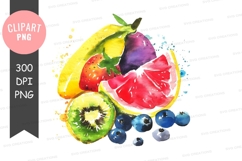 Vibrant fruit collection clipart png Product Image 1