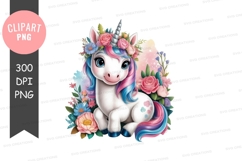 Whimsical unicorn clipart png Product Image 1