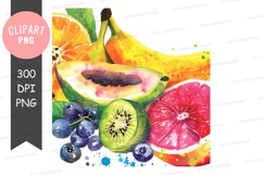 Vibrant fruit collection clipart png Product Image 1