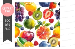 Vibrant fruit clipart png Product Image 1